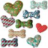 Christmas Pet and Dog Plush Heart or Bone Toy,  "Holiday Friends Group"