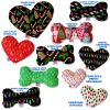 Christmas Pet and Dog Plush Heart or Bone Toy, "Candy Cane Lane Group"