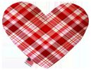 Pet and Dog Plush Heart or Bone Toy, "Valentine's Day Plaids, Dots & Chevron Group"