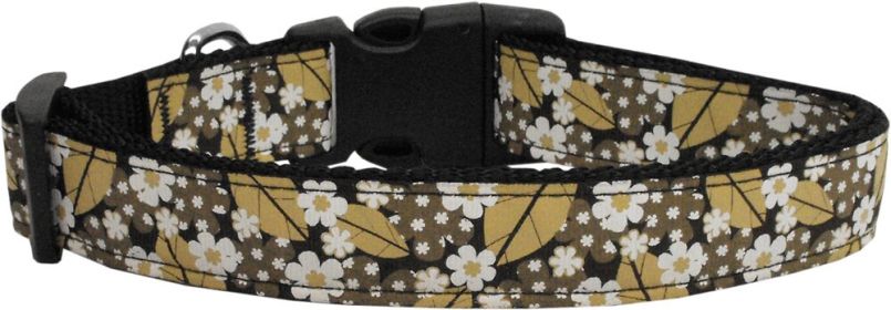 Pet Dog & Cat Nylon Collar or Leash, "Autumn Leaves" (size: Cat Safety Collar)