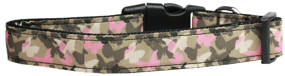 Pet Dog & Cat Nylon Collar or Leash, "Camo Butterflies" (size: Cat Collar)