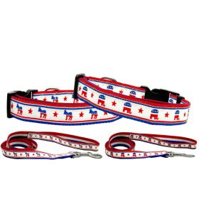 Pet Dog & Cat Nylon Collar or Leash, "Political Parties" (Style: Republican, size: SM Wide Collar)