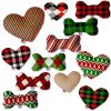 Pet and Dog Plush Heart or Bone Toy, "Christmas Patterns Group"