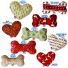Pet and Dog Plush Heart or Bone Toy, "Classy Christmas Group"