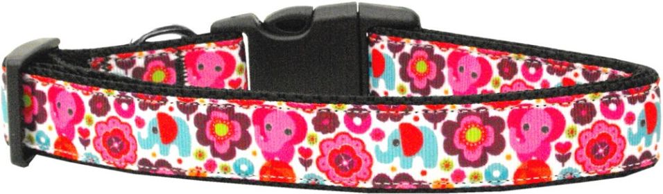 Pet Dog & Cat Nylon Collar or Leash, "Elephant Elefun" (size: Cat Collar)