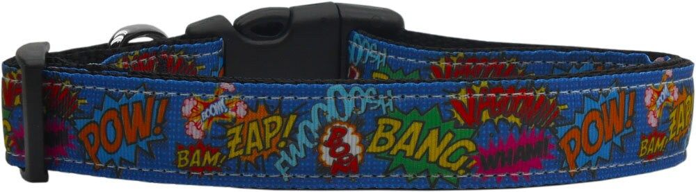 Pet Dog & Cat Nylon Collar or Leash, "Superhero Sound Effects" (size: Cat Collar)