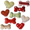 Pet and Dog Plush Heart or Bone Toy, "Classy Christmas Group"