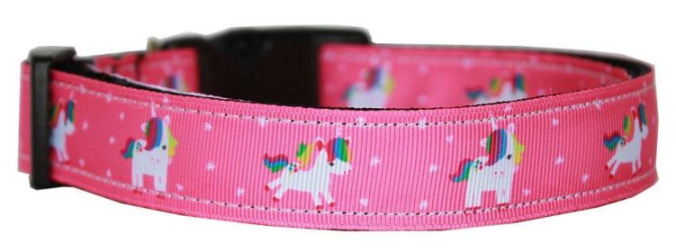 Pet Dog & Cat Nylon Collar or Leash, "Unicorn" (Device: Cat Safety Collar, Color: Pink Unicorn)