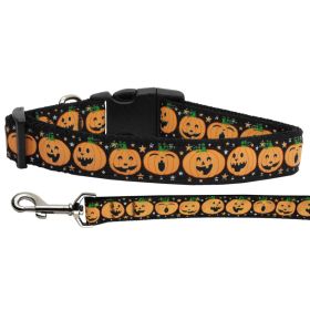 Halloween Pet Dog & Cat Nylon Collar or Leash,  "Pumpkins" (size: Cat Collar)