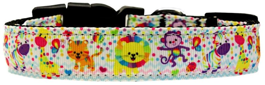 Pet Dog & Cat Nylon Collar or Leash, "Jungle Party Animals" (size: SM Wide Collar)