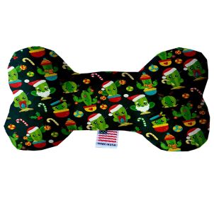 Christmas Pet & Dog Plush Bone Toy, "Christmas Cactus" (size: 6" Bone Toy)