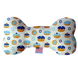 Hanukkah Pet & Dog Plush Bone Toy, "Hanukkah Jelly Donuts" (size: 6" Bone Toy)