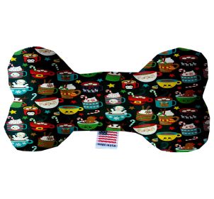 Christmas Pet & Dog Plush Bone Toy, "Christmas Mugs" (size: 6" Bone Toy)