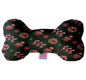 Christmas Pet & Dog Plush Bone Toy, "Christmas Flamingo" (size: 6" Bone Toy)