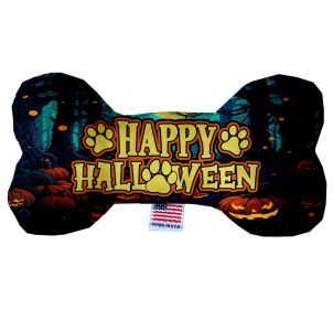 Halloween Pet & Dog Plush Bone Toy, "Haunted Happy Halloween" (size: 6" Bone Toy)