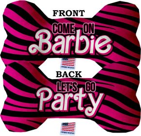 Pet & Dog Plush Double Sided Bone Toy, "Come On, Let's Go Party" (Title: 6" Plush Bone)