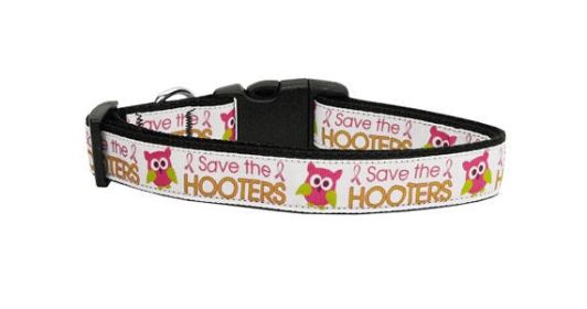 Pet Dog & Cat Nylon Collar or Leash, "Save The Hooters" (size: Cat Collar)