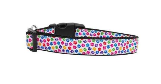 Pet Dog & Cat Nylon Collar or Leash, "Confetti Paws" (size: Cat Collar)