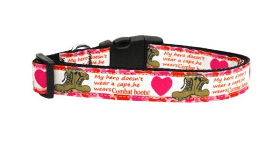 Pet Dog & Cat Nylon Collar or Leash, "Combat Boots" (size: Cat Collar)
