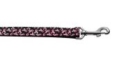 Pet Dog & Cat Nylon Collar or Leash, "Pink Ribbons On Black"