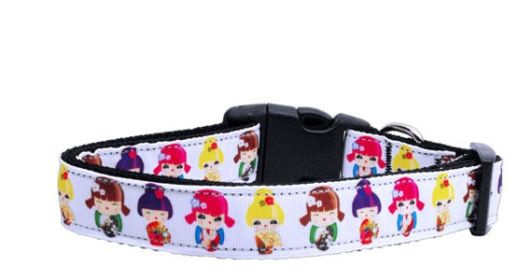 Pet Dog & Cat Nylon Collar or Leash, "Crazy for Kimonos" (size: Cat Collar)