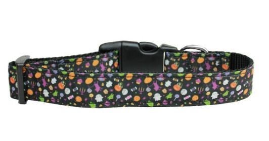 Halloween Pet Dog & Cat Nylon Collar or Leash, "Halloween Confetti" (size: Cat Collar)