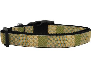 Pet Dog & Cat Nylon Collar or Leash, "Beige Chaos" (size: Cat Collar)