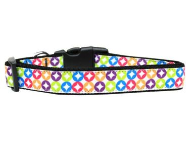 Pet Dog & Cat Nylon Collar or Leash, "Bright Diamonds" (size: Cat Collar)