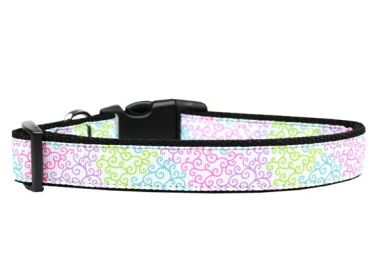 Pet Dog & Cat Nylon Collar or Leash, "Summer Swirls" (size: Cat Collar)