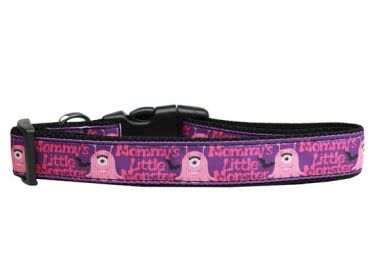Pet Dog & Cat Nylon Collar or Leash, "Mommy's Little Monster" (size: Cat Collar)