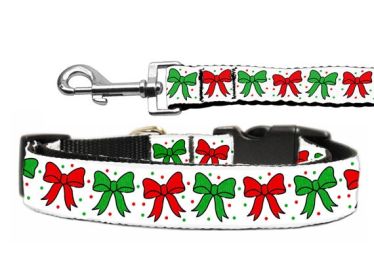 Christmas Nylon Pet Collars and Leashes, "Christmas Bows" (size: Cat Collar)