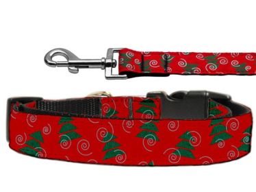 Christmas Nylon Pet Collars and Leashes, "Christmas Trees" (size: Cat Collar)