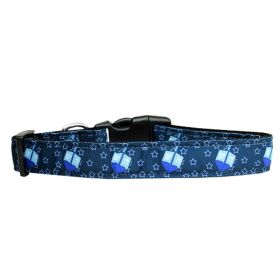 Hanukkah Pet Dog & Cat Nylon Collar or Leash, "Dreidel, Dreidel, Dreidel" (size: Cat Collar)