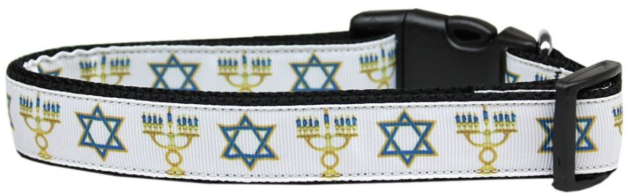Hanukkah Pet Dog & Cat Nylon Collar or Leash, "Jewish Traditions" (Device: Cat Collar)