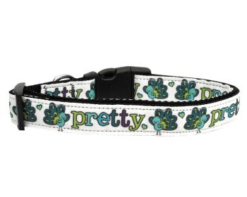 Pet Dog & Cat Nylon Collar or Leash, "Pretty As A Peacock" (size: Cat Collar)