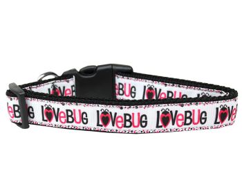 Pet Dog & Cat Nylon Collar or Leash, "Love Bug" (size: Cat Collar)