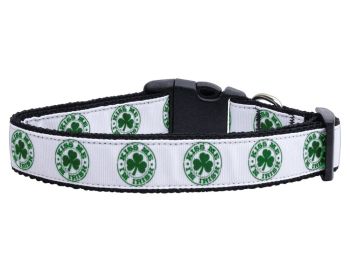 Pet Dog & Cat Nylon Collar or Leash, "Kiss Me I'm Irish" (size: Cat Safety Collar)