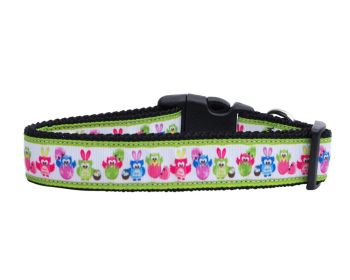 Pet Dog & Cat Nylon Collar or Leash, "Easter Birdies" (size: Cat Collar)