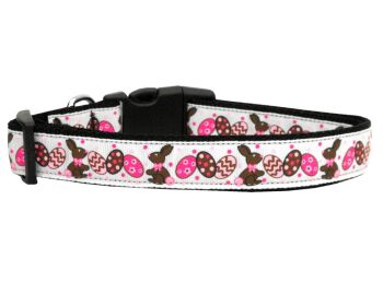 Pet Dog & Cat Nylon Collar or Leash, "Chocolate Bunnies" (size: Cat Collar)