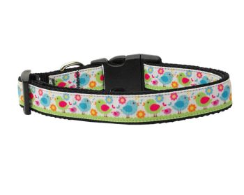 Pet Dog & Cat Nylon Collar or Leash, "Chirpy Chicks" (size: Cat Safety Collar)
