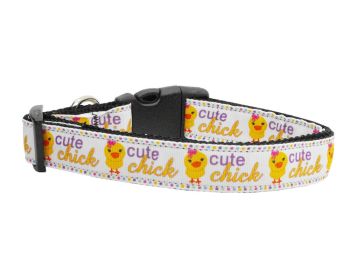 Pet Dog & Cat Nylon Collar or Leash, "Cute Chick" (size: Cat Collar)