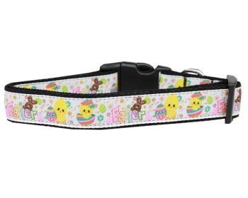 Pet Dog & Cat Nylon Collar or Leash, "Happy Easter" (size: Cat Collar)