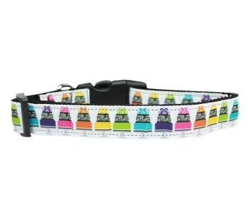 Pet Dog & Cat Nylon Collar or Leash, "Have Your Cake" (size: Cat Collar)
