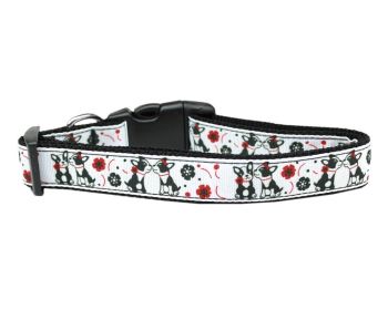 Pet Dog & Cat Nylon Collar or Leash, "French Love" (size: Cat Collar)