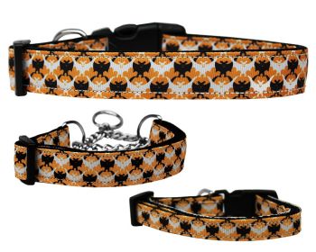 Halloween Pet Dog & Cat Nylon Collar or Leash, "Bat Argyle" (size: Cat Collar)